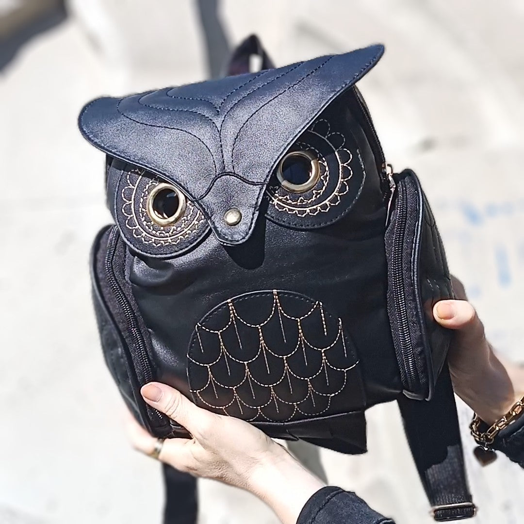 Leather owl backpack best sale